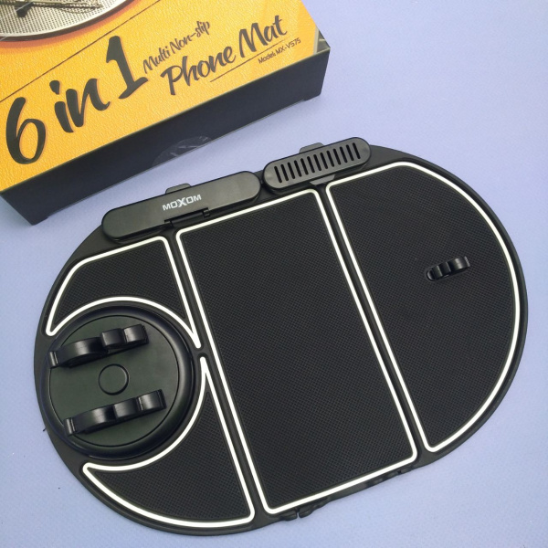 Противоскользящий коврик - держатель на панель в автомобиль 6в1, с автовизиткой и ароматизатором / Подставка для телефона